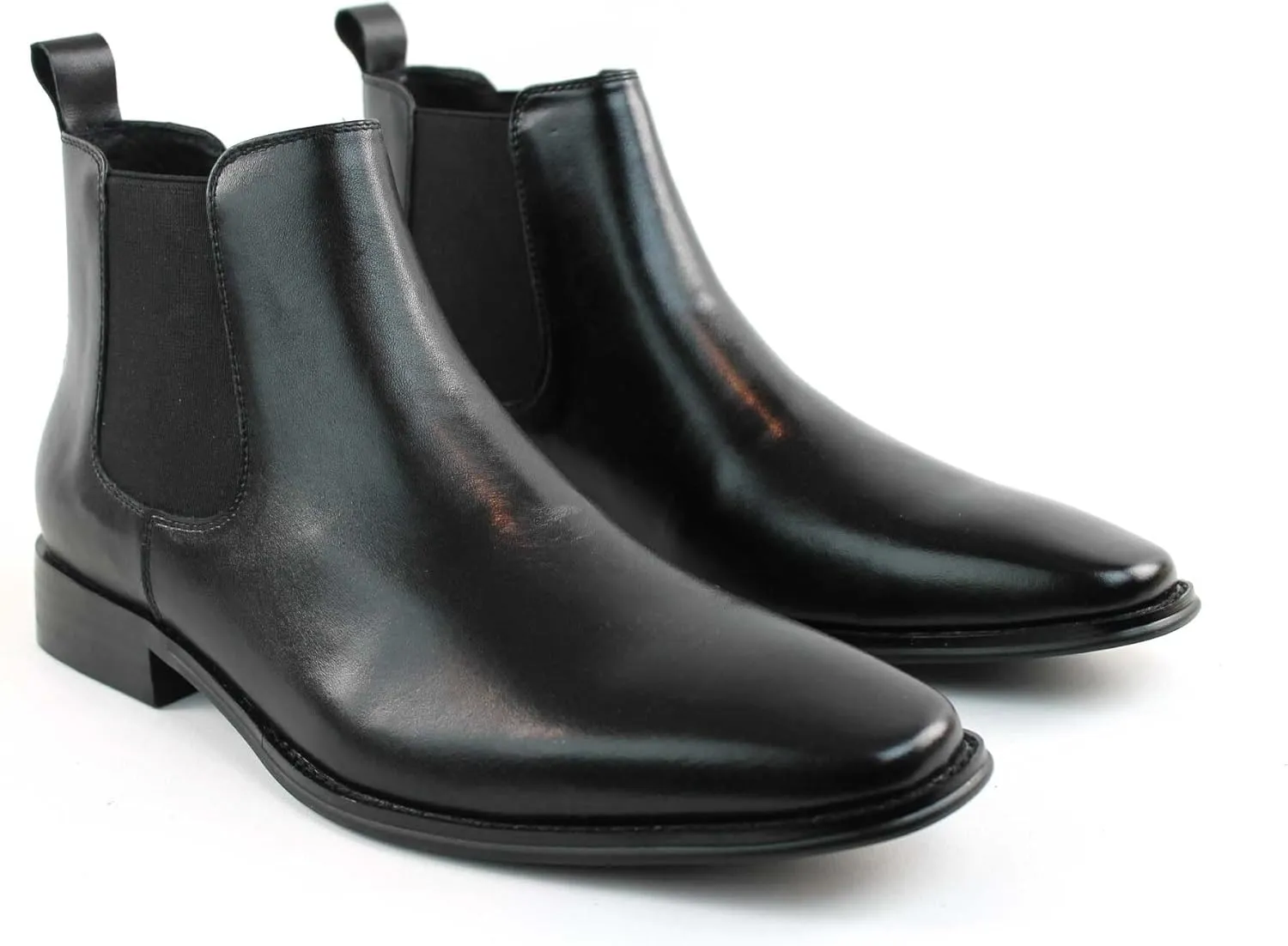 AZAR MAN Men's Chelsea Boots Genuine Leather Suede Dress Almond Toe
