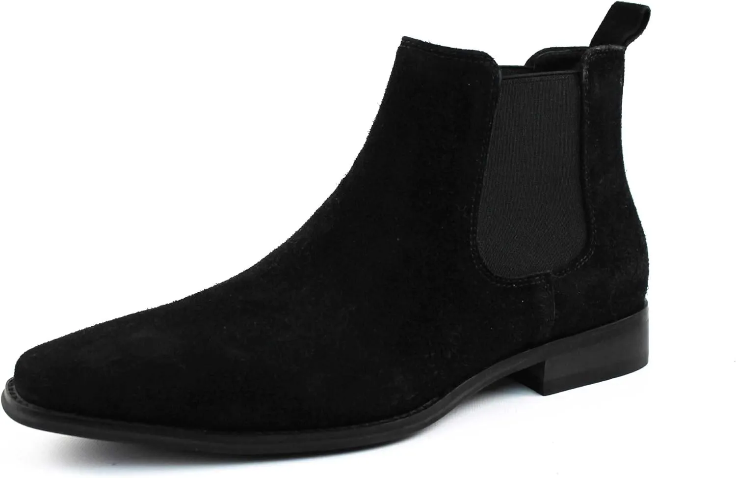 AZAR MAN Men's Chelsea Boots Genuine Leather Suede Dress Almond Toe