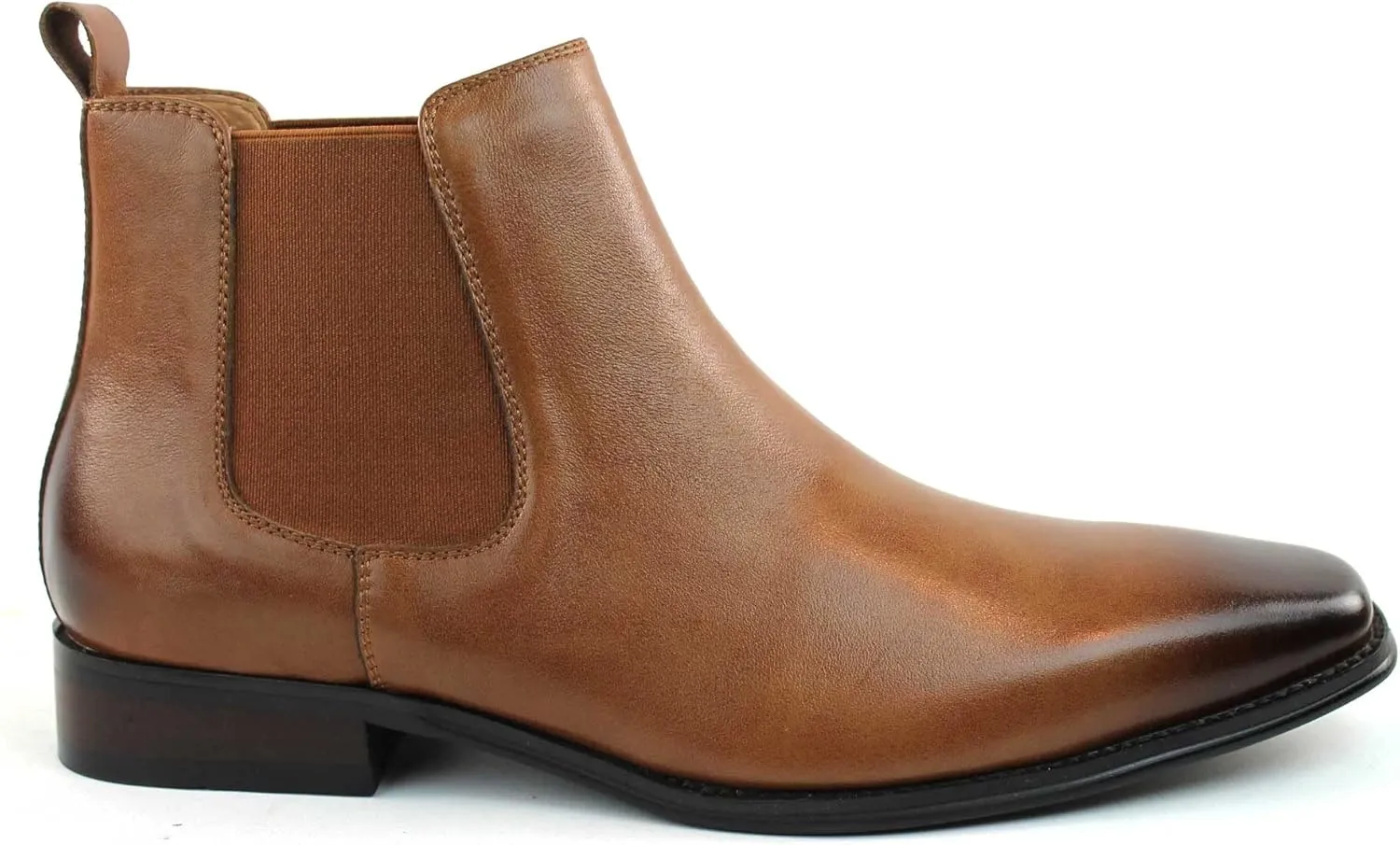 AZAR MAN Men's Chelsea Boots Genuine Leather Suede Dress Almond Toe