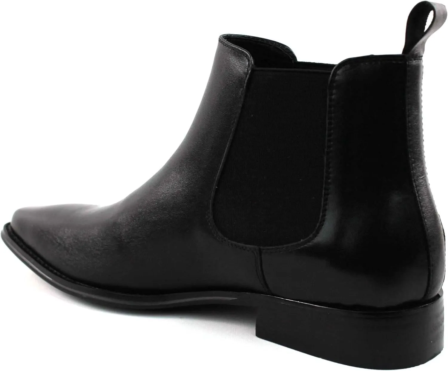AZAR MAN Men's Chelsea Boots Genuine Leather Suede Dress Almond Toe