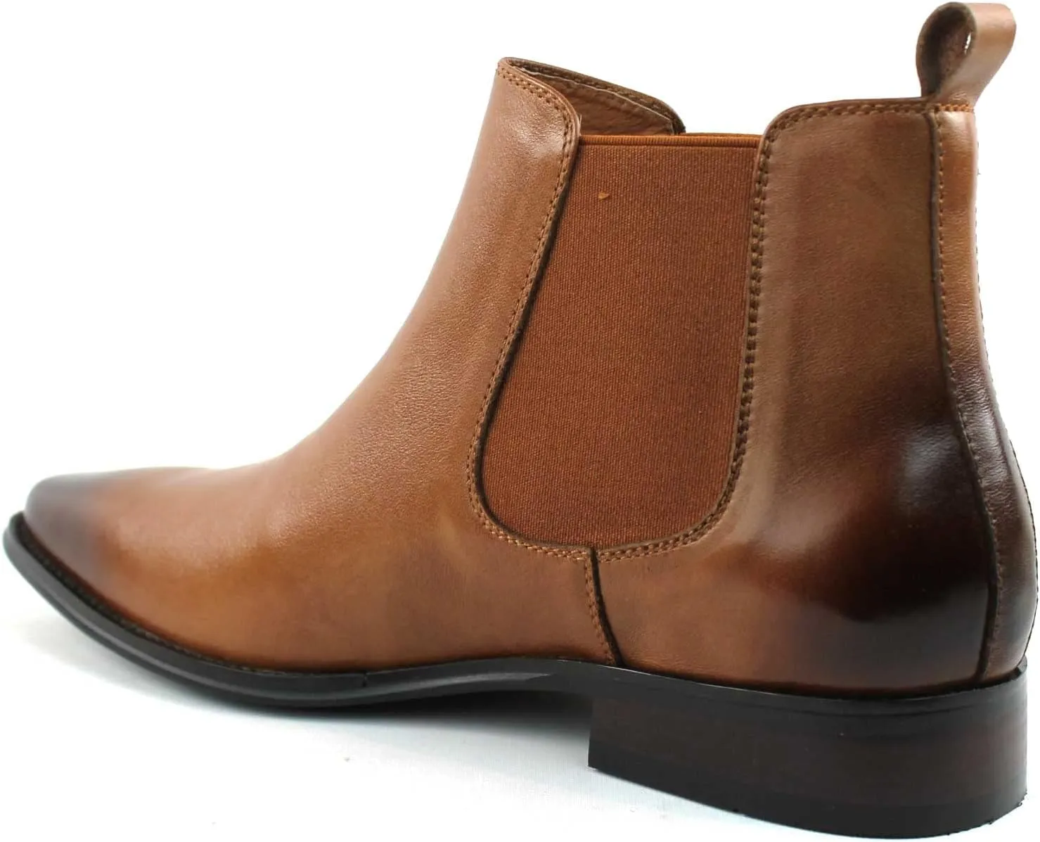 AZAR MAN Men's Chelsea Boots Genuine Leather Suede Dress Almond Toe