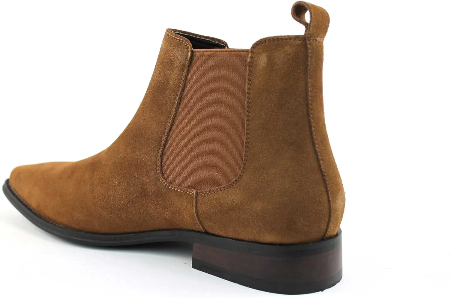 AZAR MAN Men's Chelsea Boots Genuine Leather Suede Dress Almond Toe