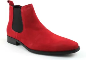 AZAR MAN Men's Chelsea Boots Genuine Leather Suede Dress Almond Toe