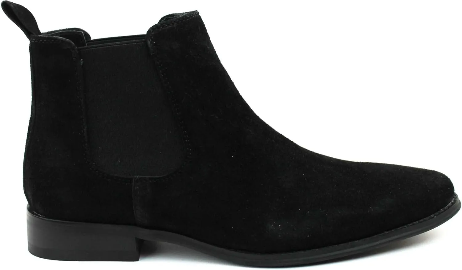 AZAR MAN Men's Chelsea Boots Genuine Leather Suede Dress Almond Toe
