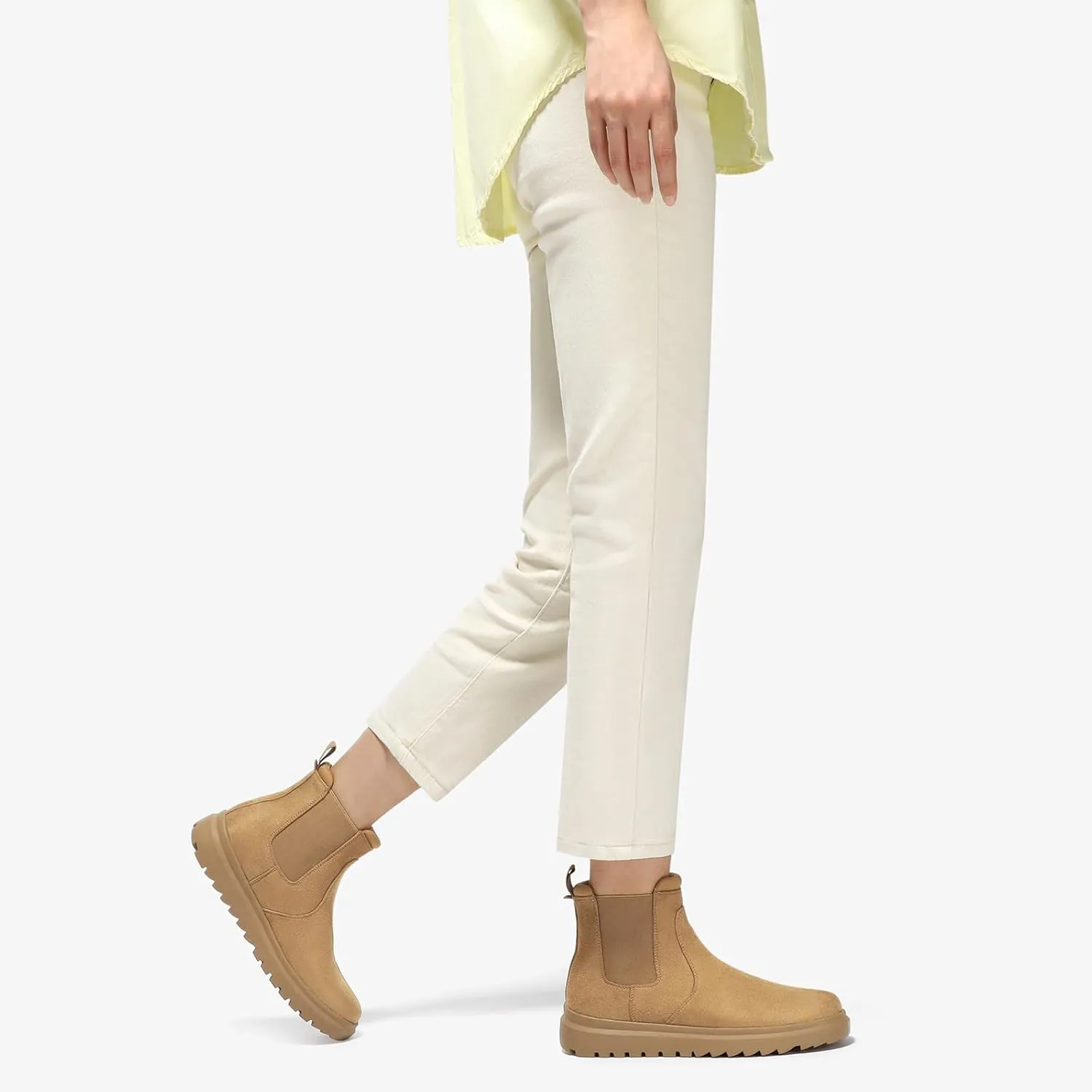 Bacia Women's Comfy Ankle Slip On Boots Fashion Suede Fall Chelsea Boot