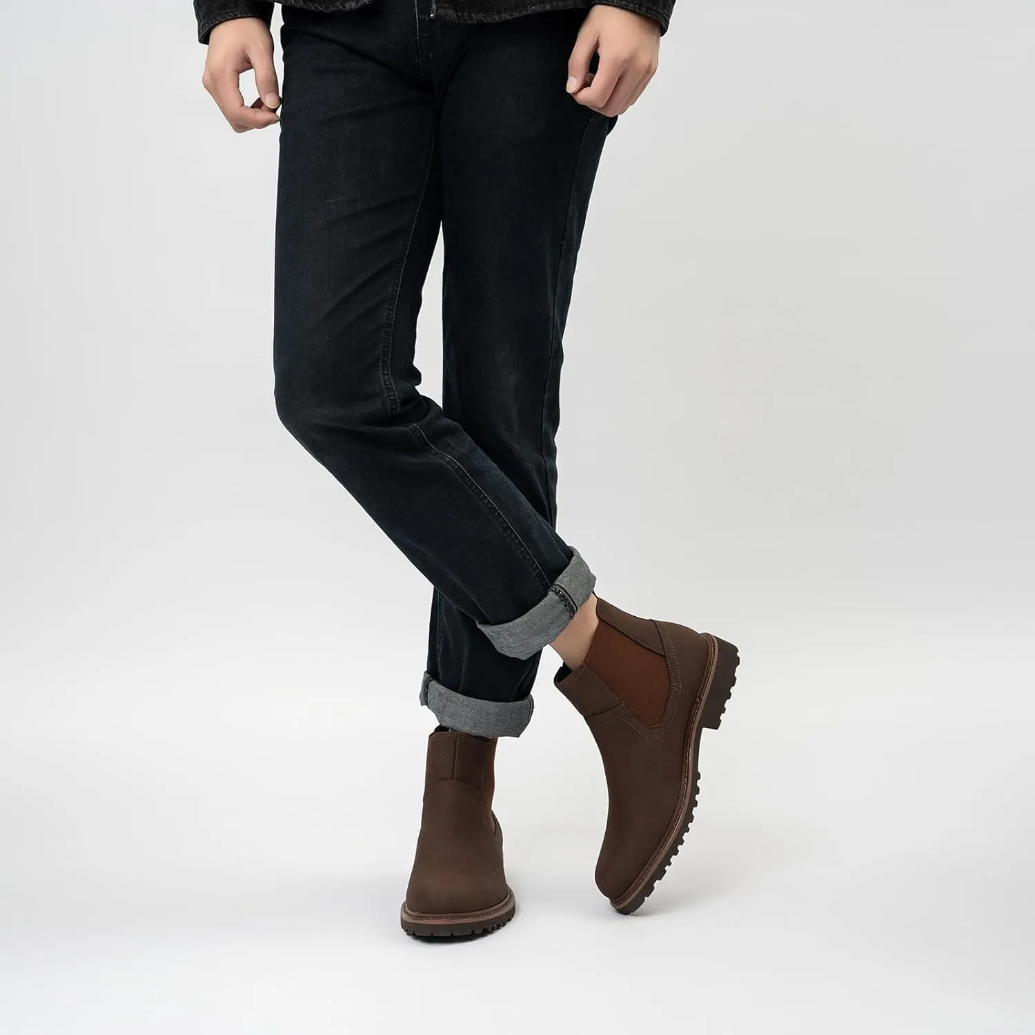 CGRRBW Men's Chelsea Boots Faux Leather Casual Boots for Men
