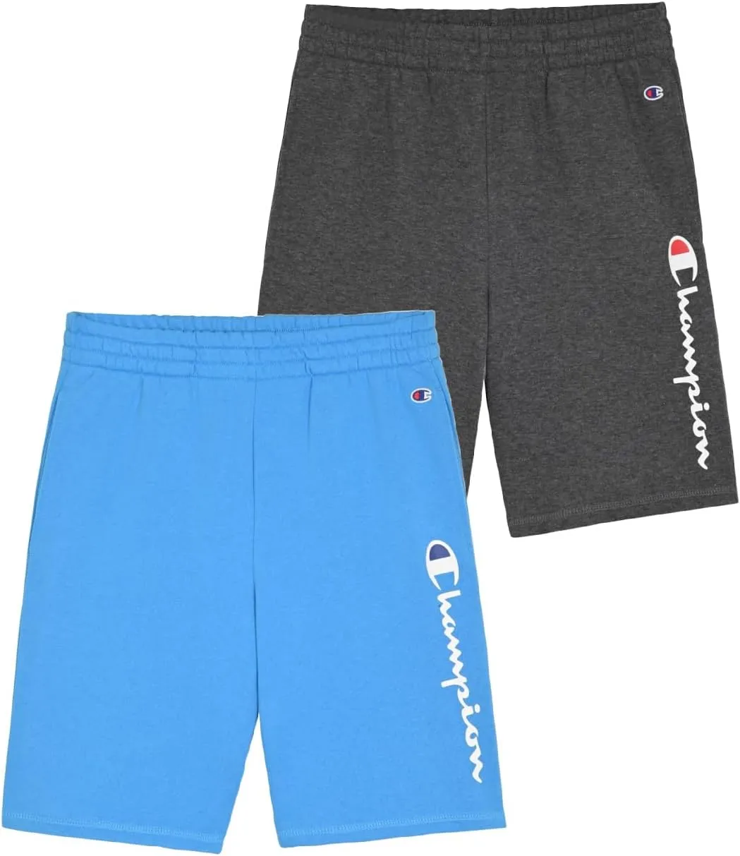 Champion Boys Shorts 2 Pack Athletic Fleece Short for Boys