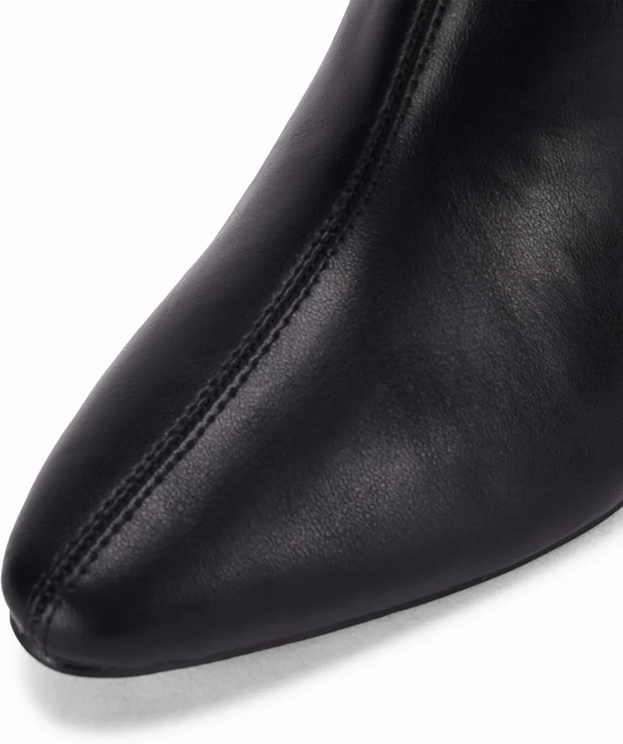 Coutgo Womens Knee High Boots Pointed Toe Kitten Heel Side Zipper Stretchy Vegan Suede Comfort Fall Winter Boot