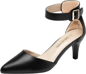 DREAM PAIRS Kitten Heel Low Heel for Women Closed Pointed Toe Pumps Wedding Party Sexy Dress Shoes Lowpointed