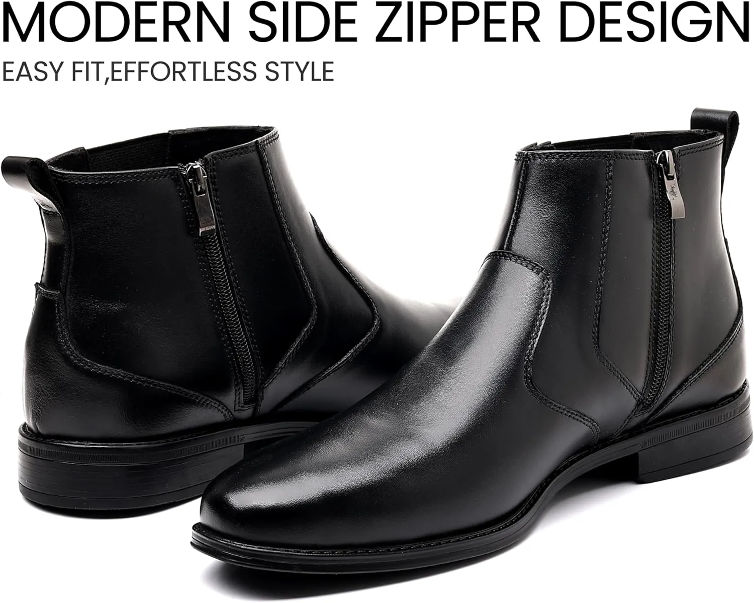 Holy dove Chelsea Boots Men  Genuine Leather,Chelsea Boots for Men with Side Zipper, Casual Slip-On Ankle Boots, Chukka & Oxford Style Dress Boots