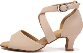 HROYL Women Latin Ballroom Dance Shoes Salsa Tango Low Heel Performence Dancing Shoes,FT095