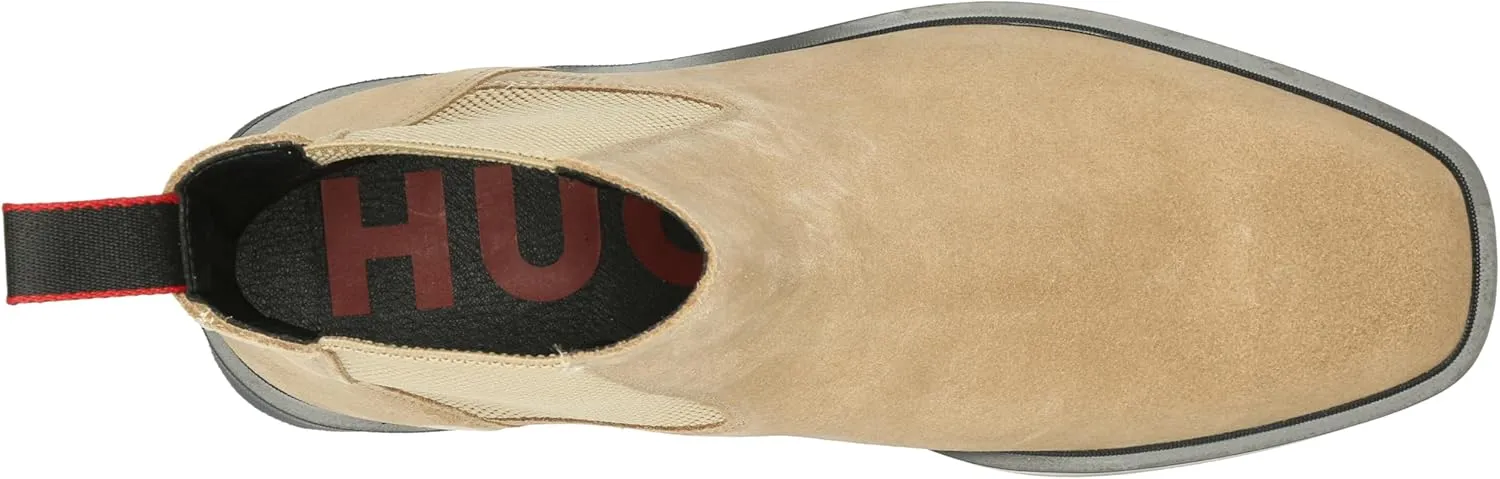 HUGO Men's Brushed Suede Slip on Chelsea Boot