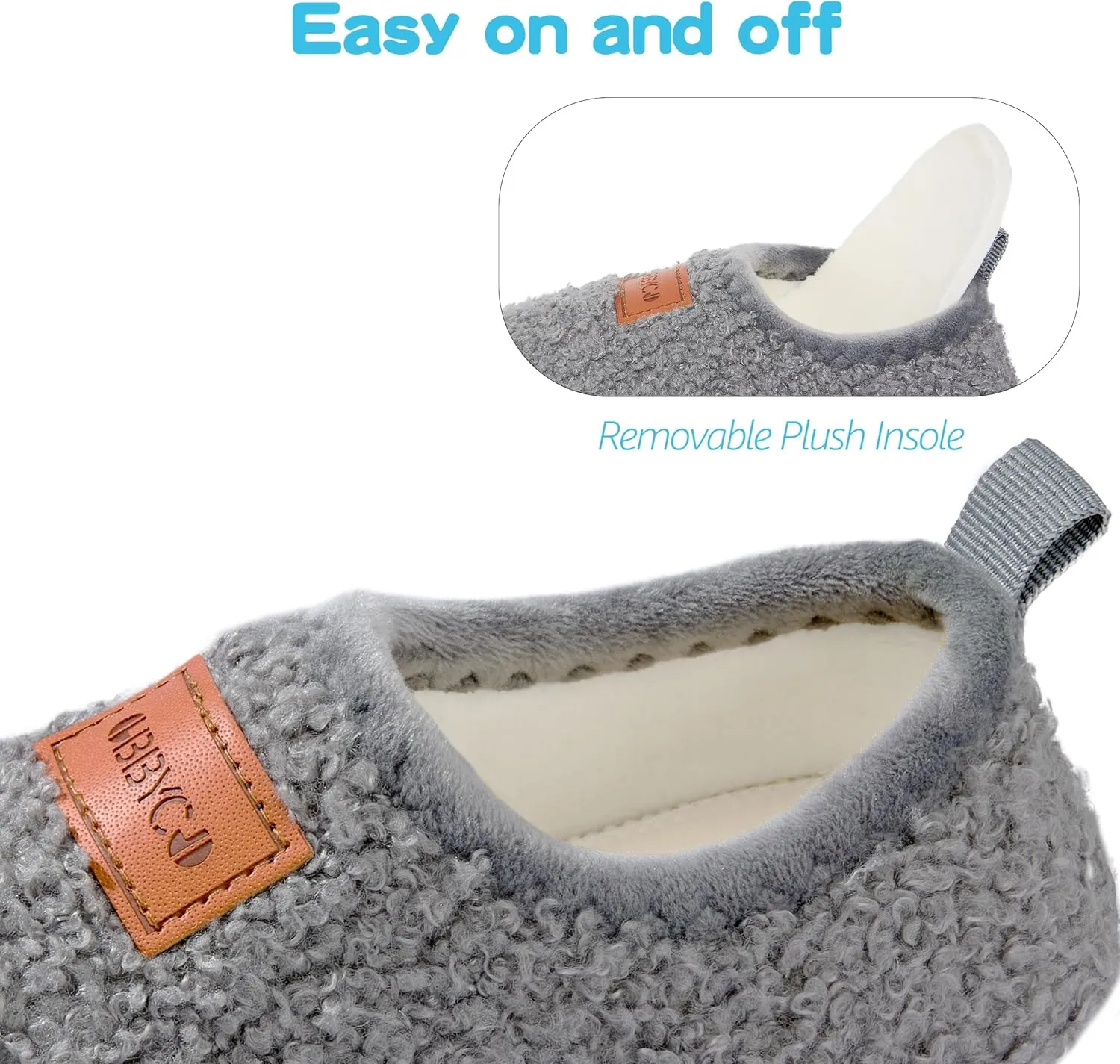 Kids House Slippers Toddler Home Shoes Cozy Lightweight Non-Slip Slippers Socks for Infant Little Boys Girls