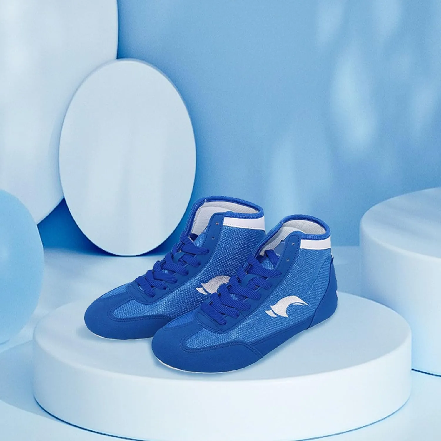 Kids School Wrestling Shoes Boys Girls Boxing Shoes Fitness Sneakers High Top Wrestling Training Shoes Boots Anti Slip