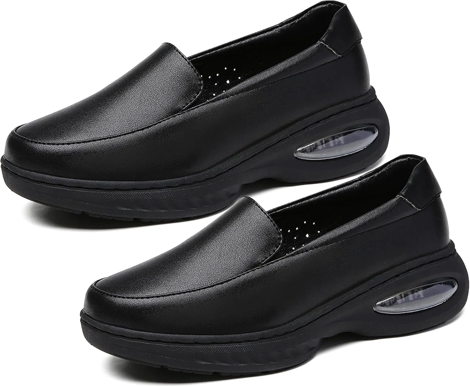 Ladies Nurse Shoes Anti Slip Comfortable Restaurant Service Shoes Breathable Soft Sole Women's Work Shoes Lightweight Casual Walking Leather Women's Shoes