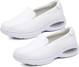 Ladies Nurse Shoes Anti Slip Comfortable Restaurant Service Shoes Breathable Soft Sole Women's Work Shoes Lightweight Casual Walking Leather Women's Shoes