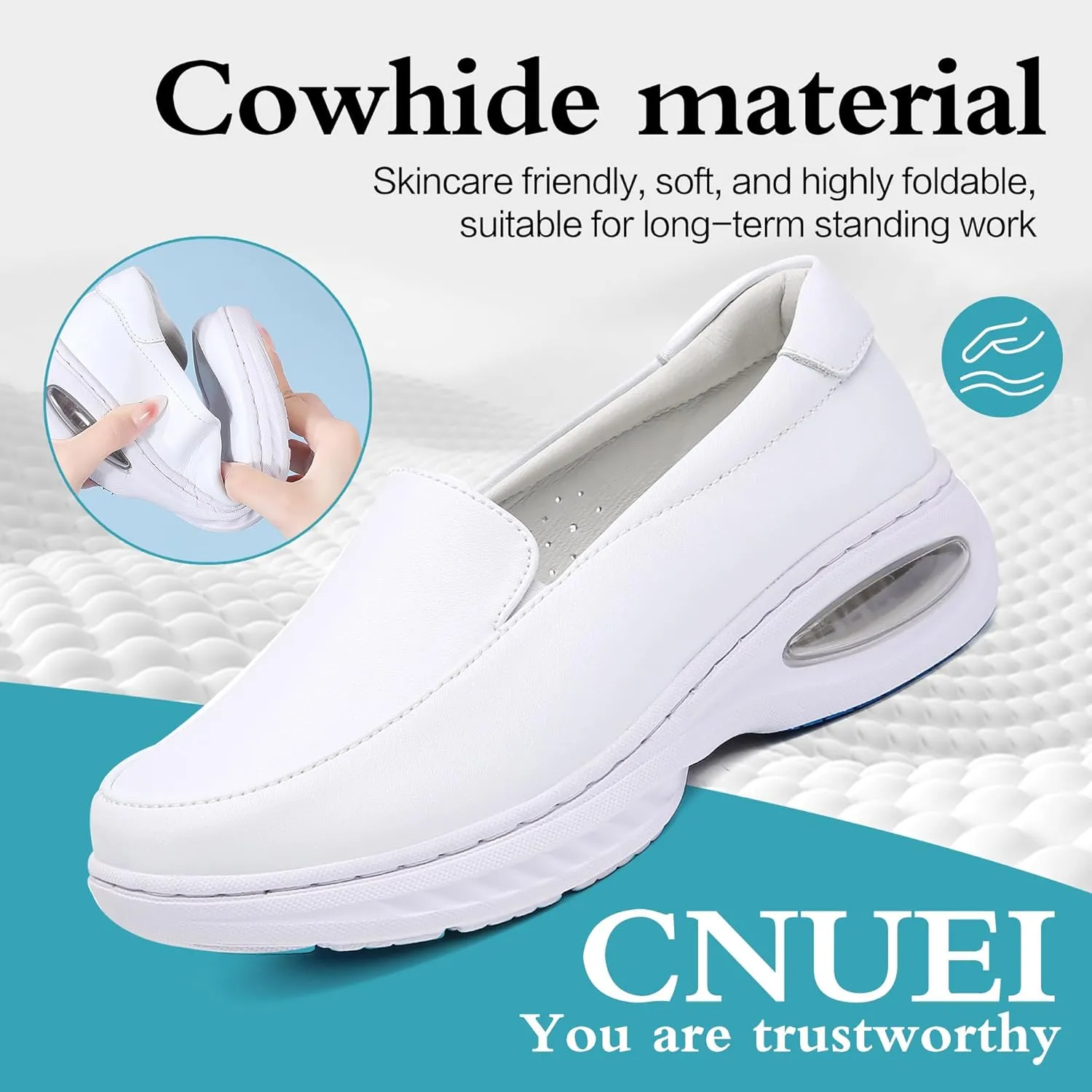 Ladies Nurse Shoes Anti Slip Comfortable Restaurant Service Shoes Breathable Soft Sole Women's Work Shoes Lightweight Casual Walking Leather Women's Shoes