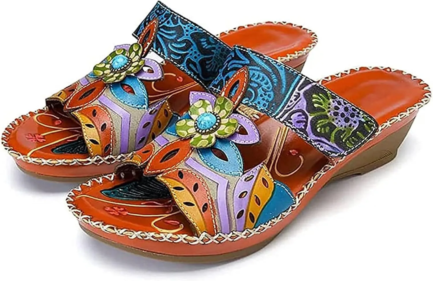 Lausiuoe Orthopedic Sandals For Women Arch Support Dressy Summer Slide Sandals Casual Soft Sole Wide Width Walking Shoes