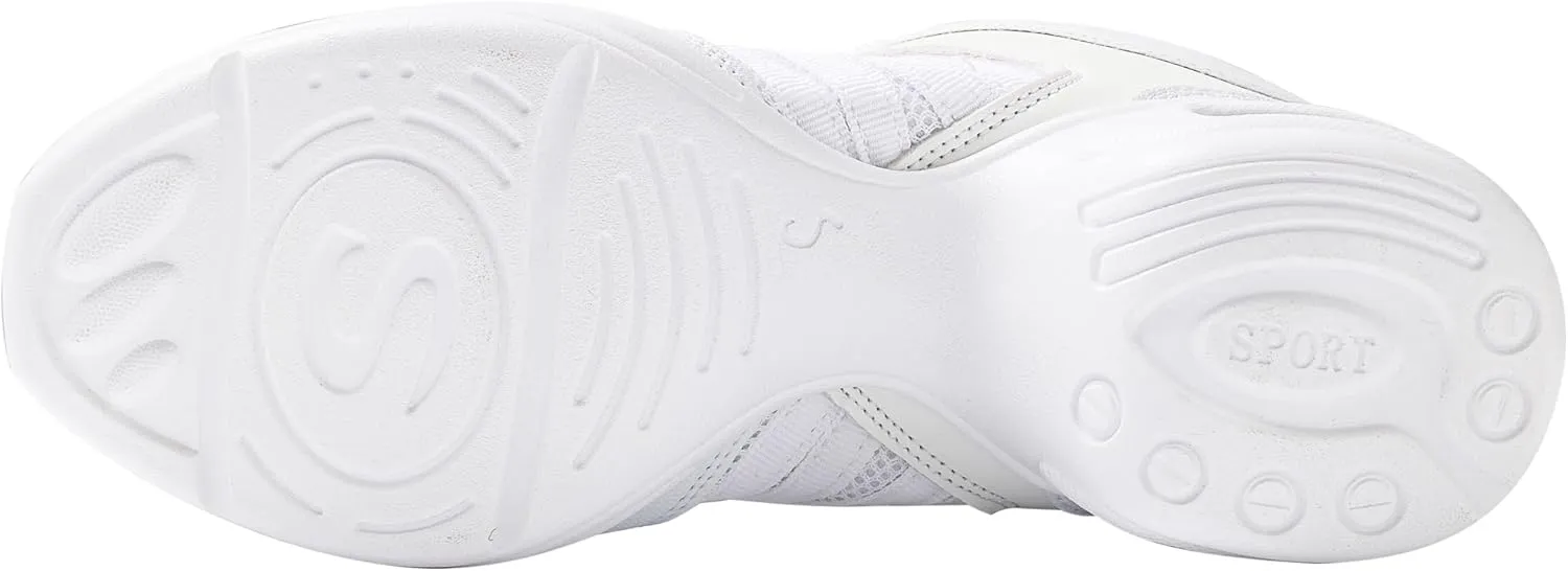 Linodes Women's Jazz Dance Sneaker with Breathable Upper, Split Sole and Air Cushion Dance Multifunctional Walking Shoes Anti-Slip