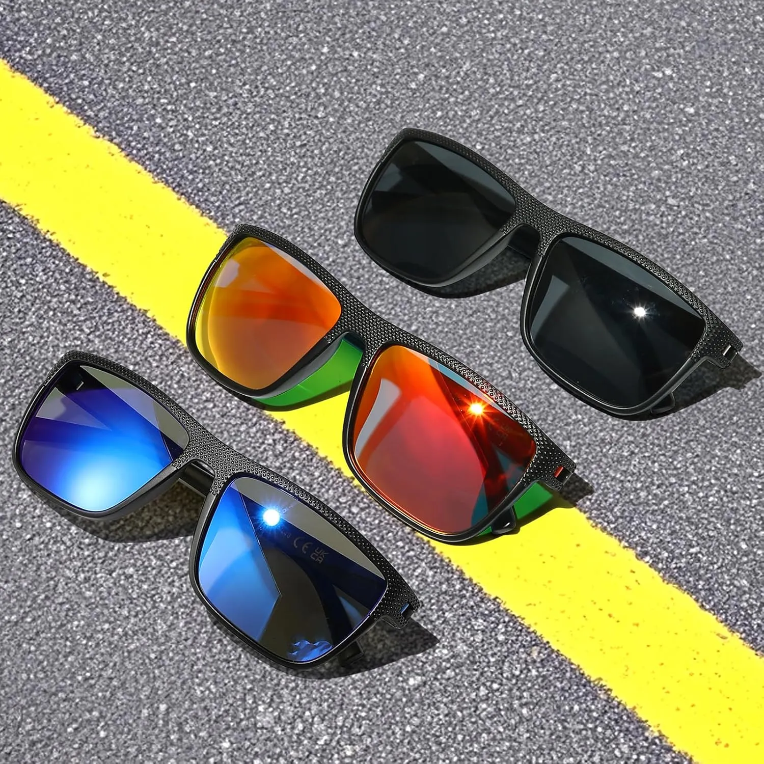 MASDUN Polarized Sunglasses for Men and Women Square Sun glasses UV Protection For Driving Fishing Golf (3 Pack)