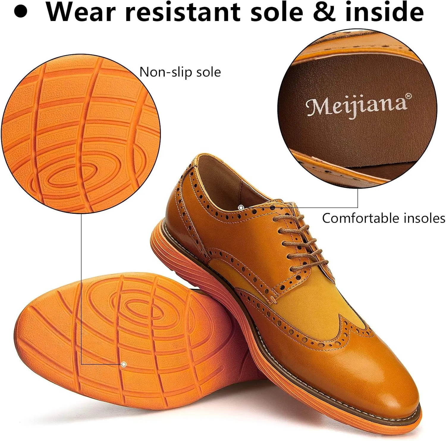 Meijiana Men's Oxford Shoes Dress Shoes Men's Lightweight lace-up Fashion Shoes