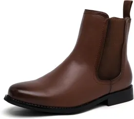 MEMON Women's Chelsea Boots Slip-on Fashion Low Heeled Booties for Women Casual Comfortable Black Ankle Booties Shoes