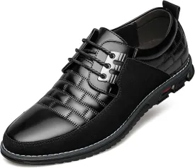 Men's Premium Leather Dress Shoes Comfort Business Casual Oxford Shoes Fashion Dress Sneakers Soft Loafers Derby Shoe for Office Working Walking Driving