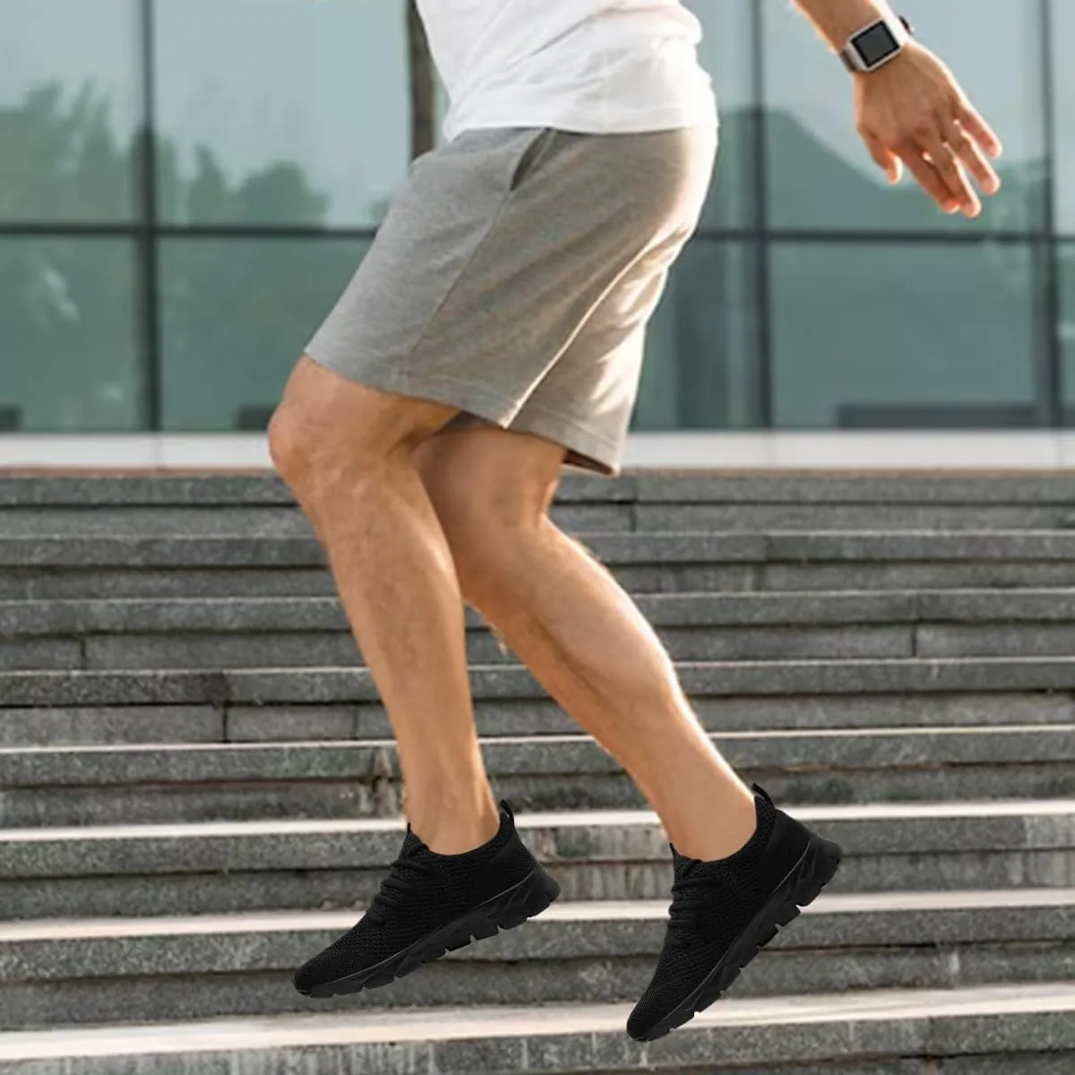 Men's Running Shoes Slip On Walking Comfortable Tennis Breathable Non Slip Athletic Gym Workout Cross Training Fashion Sneakers