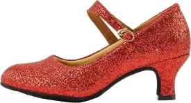 missfiona Women's Glitter Latin Ballroom Dance Shoes Pointed-Toe Y Strap Dancing Heels