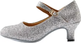 missfiona Women's Glitter Latin Ballroom Dance Shoes Pointed-Toe Y Strap Dancing Heels