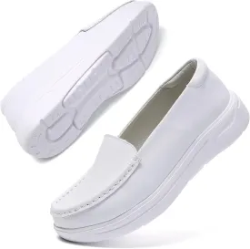 Nurse Shoes Women Nursing Work Healthcare Slip Resistant Breathable Restaurant Food Service Lightweight Leather Loafers