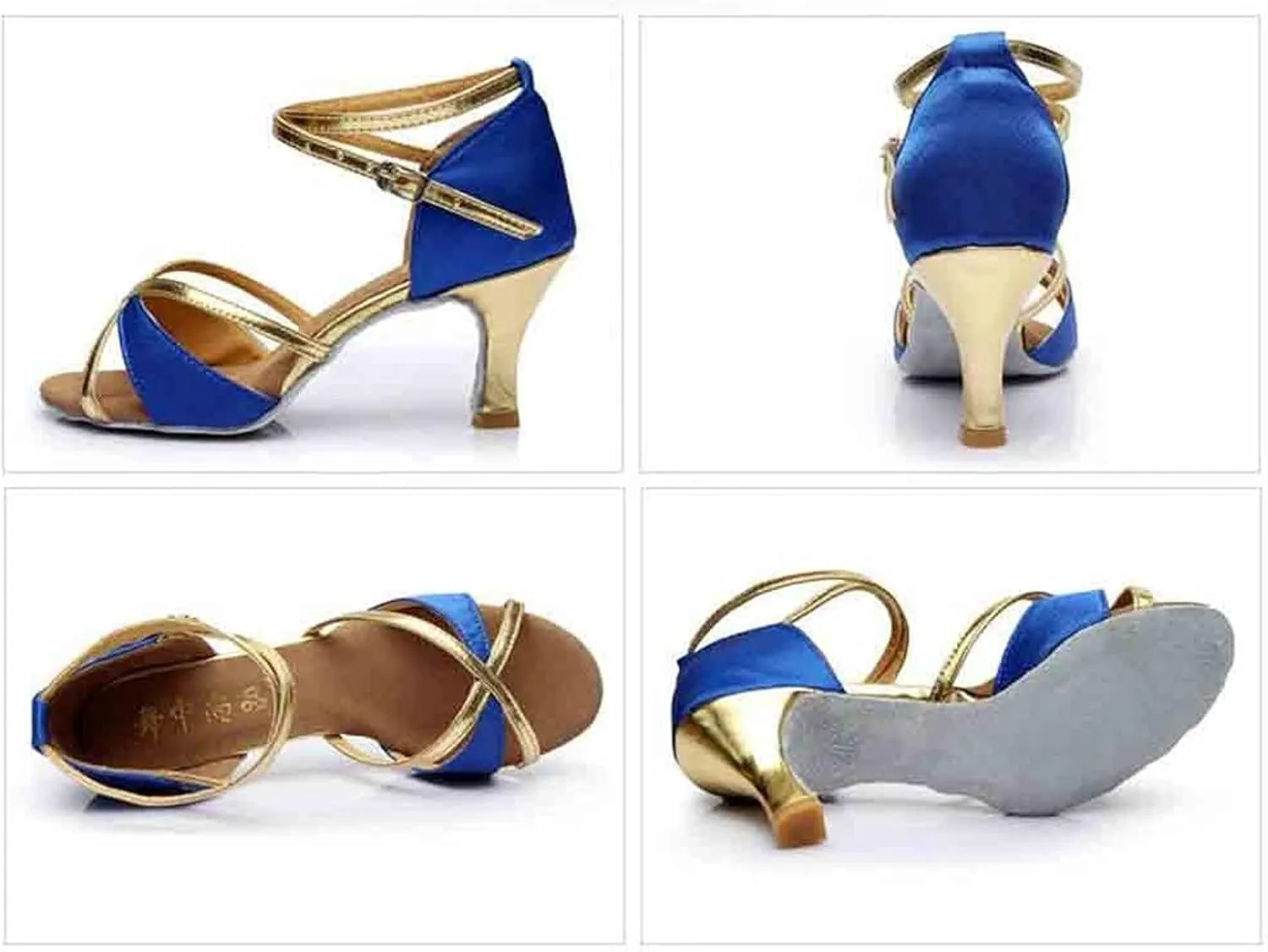 oiangi Women's Latin Dance Shoes Satin Professional Ballroom Salsa Practice Performance Dance Shoes