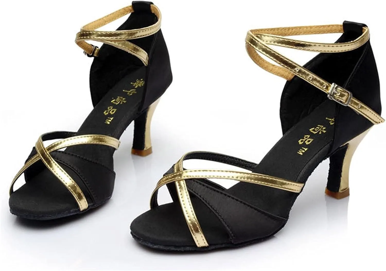 oiangi Women's Latin Dance Shoes Satin Professional Ballroom Salsa Practice Performance Dance Shoes