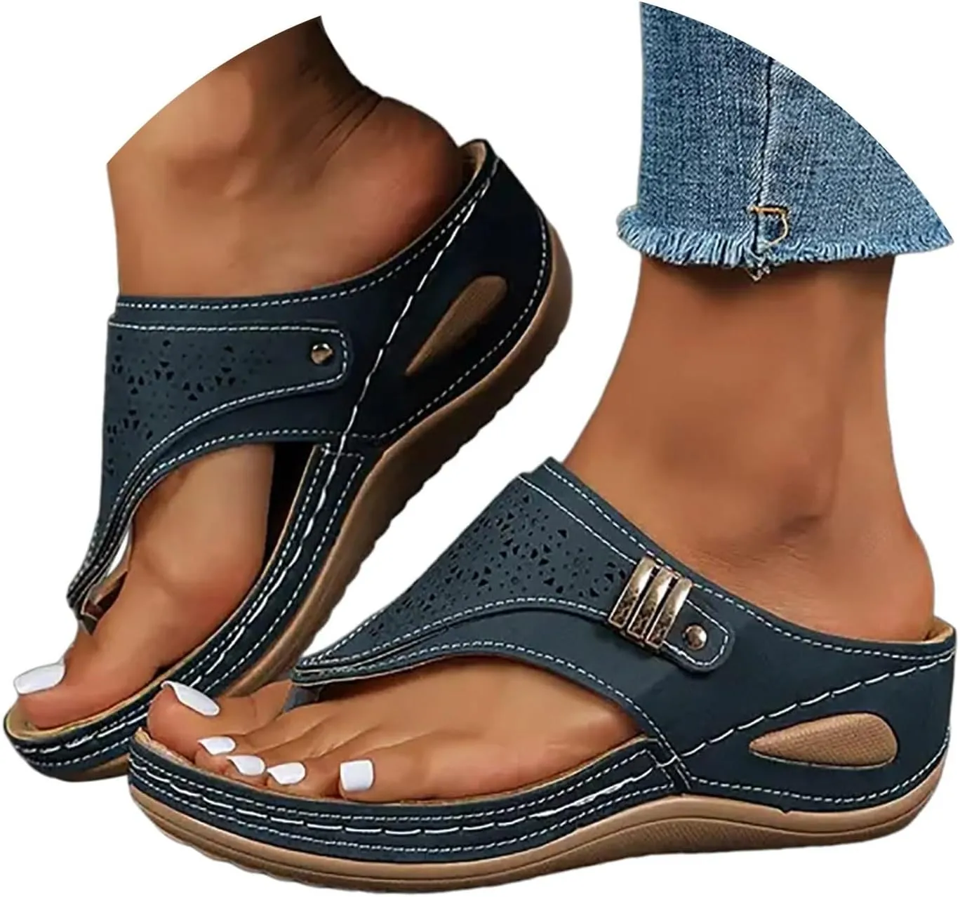 Orthopedic Sandals for Women, Women's Wide Width Flat Sandals with Arch Support, Wedge & Flip Flops, Casual Gladiator Sandals in Faux Leather & Leather, Open Toe, Spring, Summer & Fall