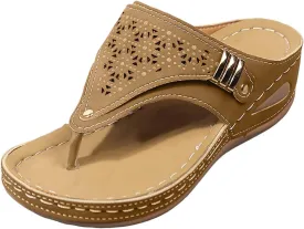 Orthopedic Sandals for Women, Women's Wide Width Flat Sandals with Arch Support, Wedge & Flip Flops, Casual Gladiator Sandals in Faux Leather & Leather, Open Toe, Spring, Summer & Fall