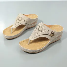 Orthopedic Sandals for Women,2025 Arch Support Wedge Casual Comfortable Orthopedic Flat Open Toe Platform Non-Slip Summer Beach Sandals Dress Shoes