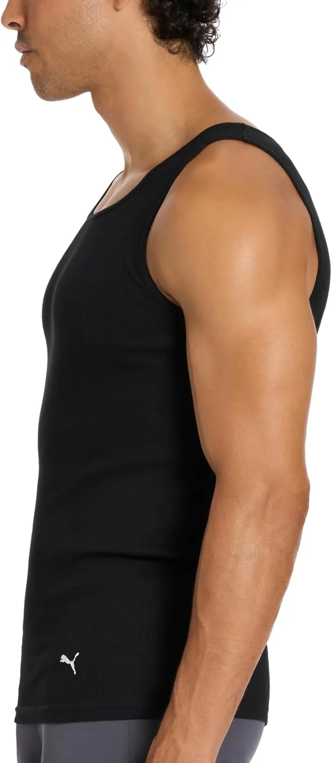 PUMA Men's 5 Pack Cotton Rib Tank Top