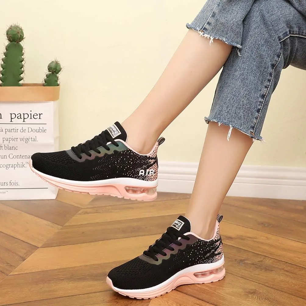 RUMPRA Women Sneakers Lightweight Air Cushion Gym Fashion Shoes Breathable Walking Running Athletic Sport