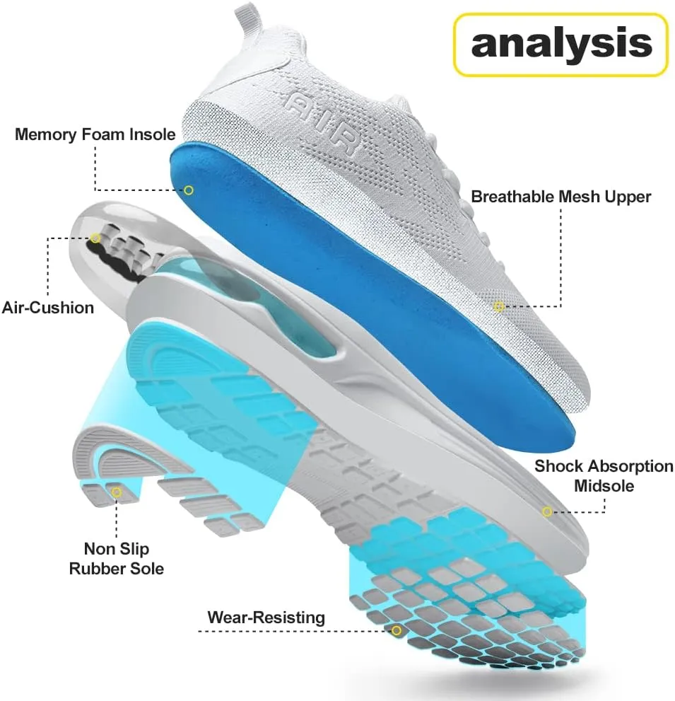RUMPRA Women Sneakers Lightweight Air Cushion Gym Fashion Shoes Breathable Walking Running Athletic Sport