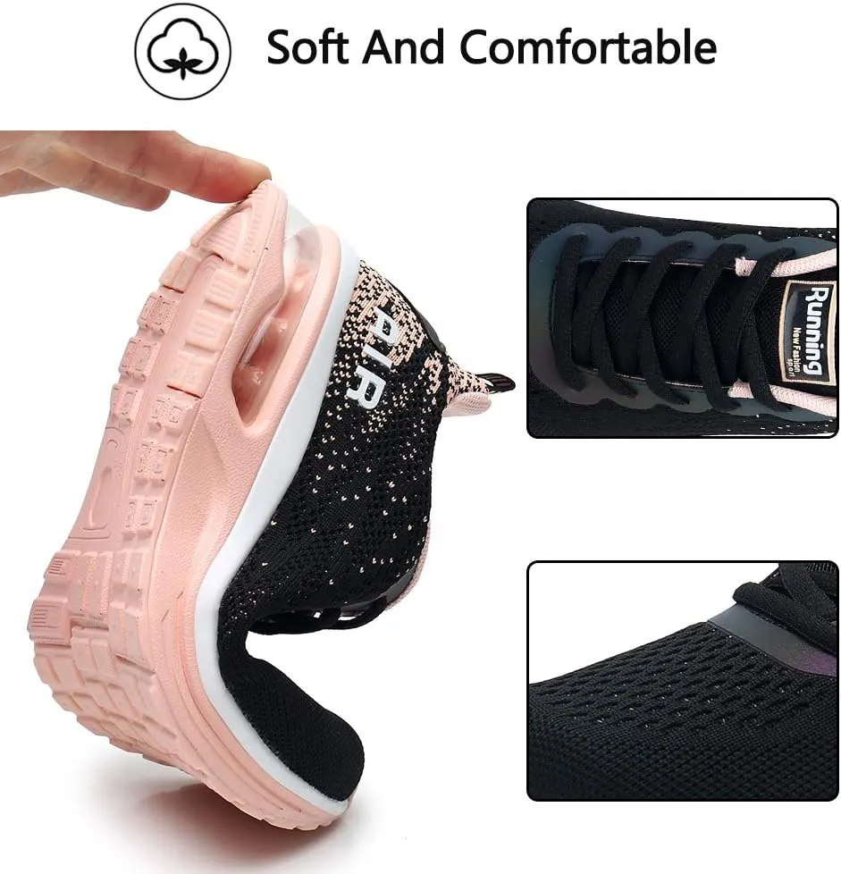 RUMPRA Women Sneakers Lightweight Air Cushion Gym Fashion Shoes Breathable Walking Running Athletic Sport