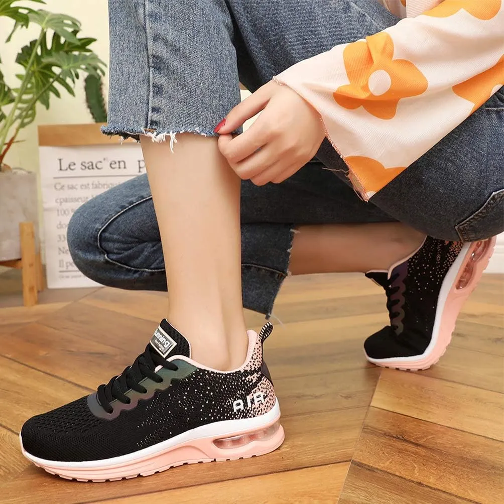 RUMPRA Women Sneakers Lightweight Air Cushion Gym Fashion Shoes Breathable Walking Running Athletic Sport