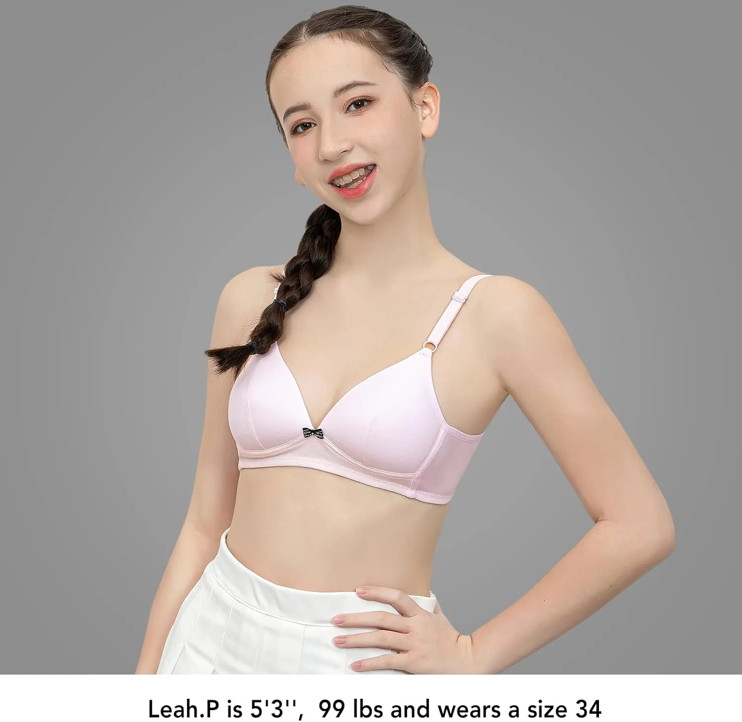 SALIA GIRL Soft Padded Bras for Girls & Teens 12-14, No Wires Cotton Developed Training Bras
