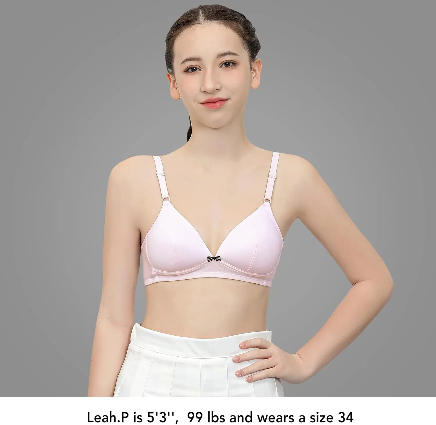 SALIA GIRL Soft Padded Bras for Girls & Teens 12-14, No Wires Cotton Developed Training Bras