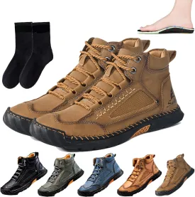 Sawbehind Mens Boots, Sawbehind Boots, Men's Comfortable Handmade Leather Boots,Waterproof Arch Support,Pressure Relief