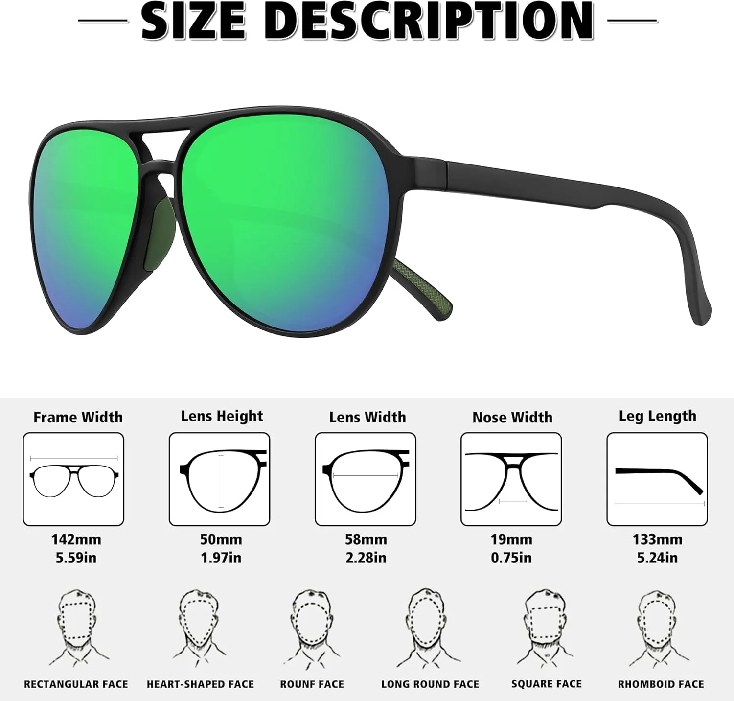 STORYCOAST Polarized Aviator Sunglasses for Men Women Classic Retro Aviators Sports Driving Running Sun Glasses