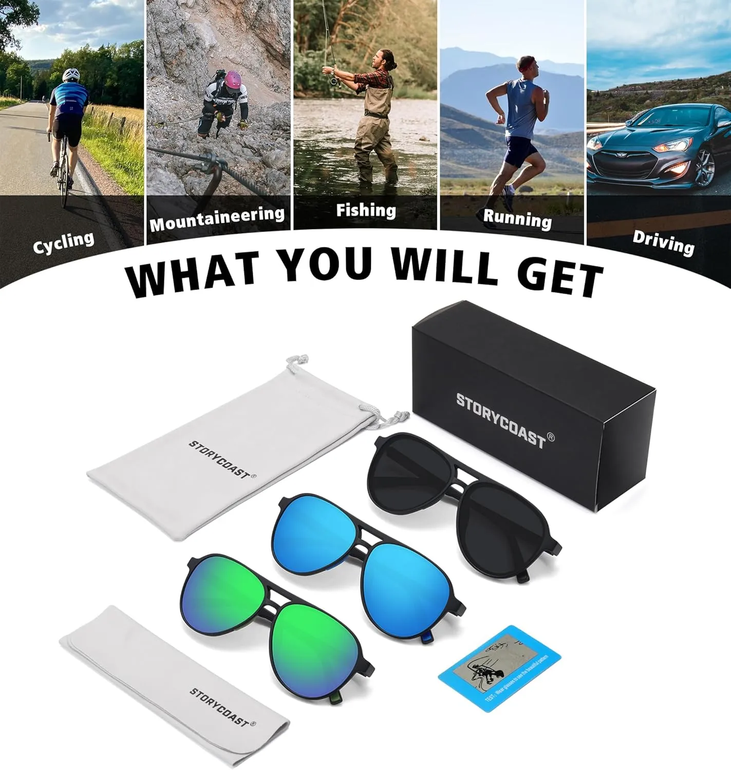 STORYCOAST Polarized Aviator Sunglasses for Men Women Classic Retro Aviators Sports Driving Running Sun Glasses