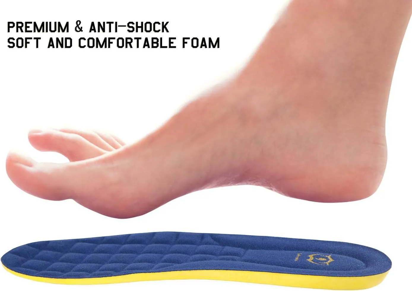 Thick Memory Foam Shoes Insert with Arch Support - Premium Cushioning Orthopedic Shoe Insoles for Heel Pain & Plantar Fasciitis, Running, Hiking, Working Men & Women (Blue Size 11.5)