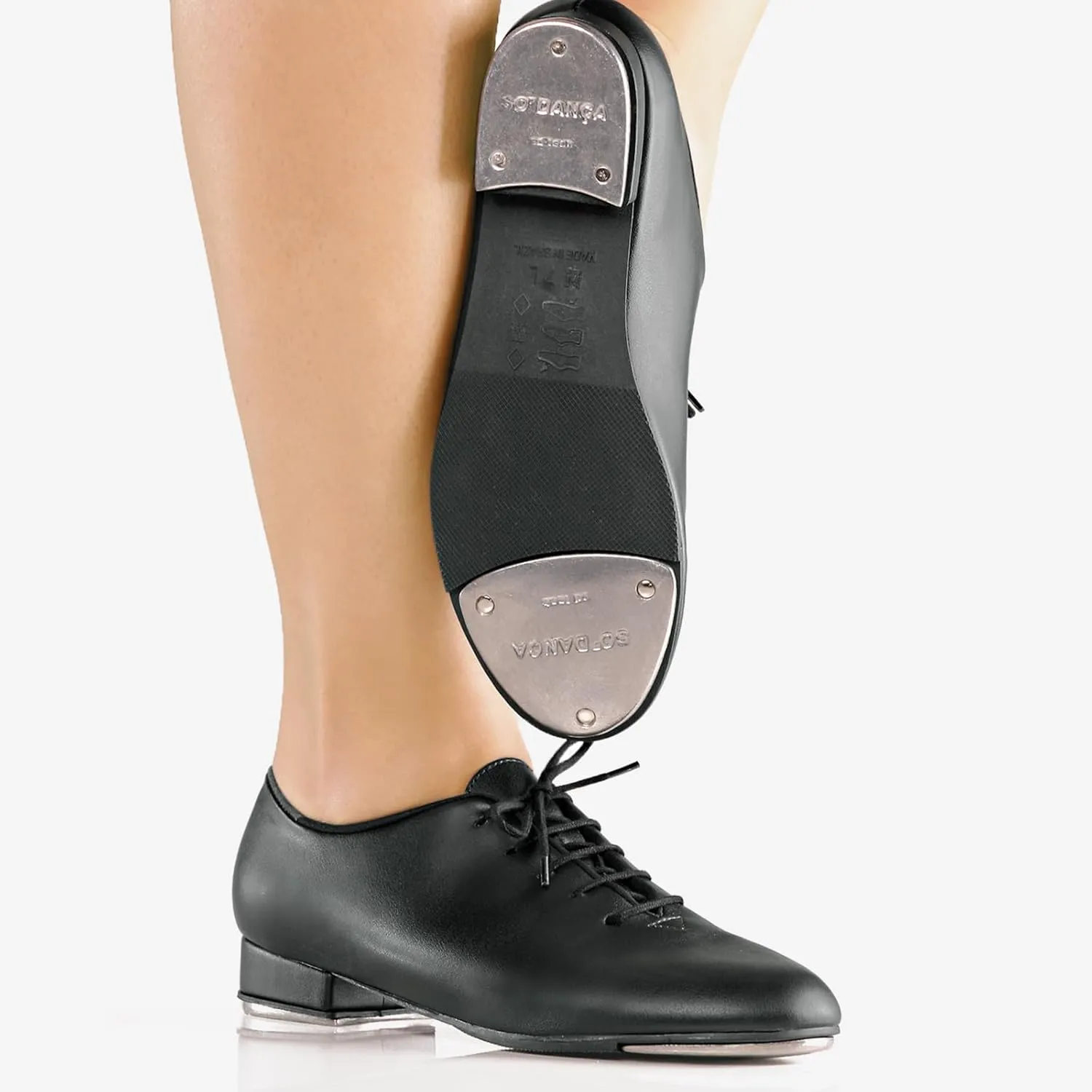 Vegan Leather Oxford Lace Up Tap Shoe, Flexible Molded Sole - Torrin TA05