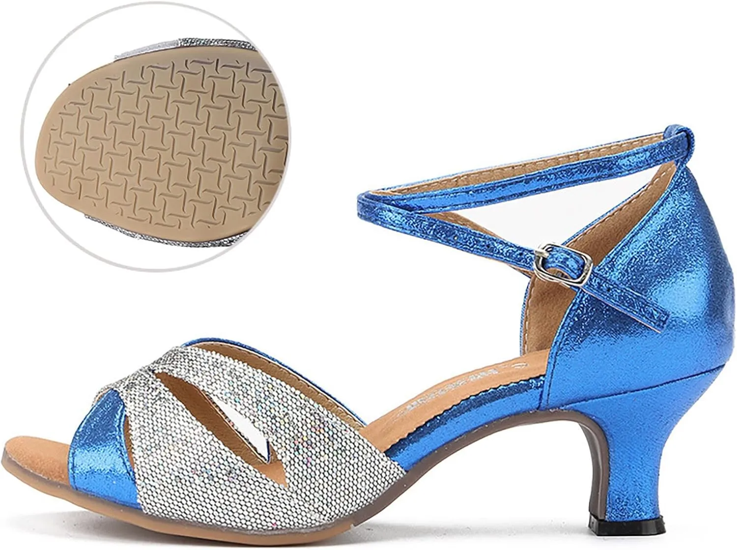 Women's Latin Dance Shoes Ballroom Practice Dance Heels Dressy Wedding Bride Sandals Prom Graduation Business Heels