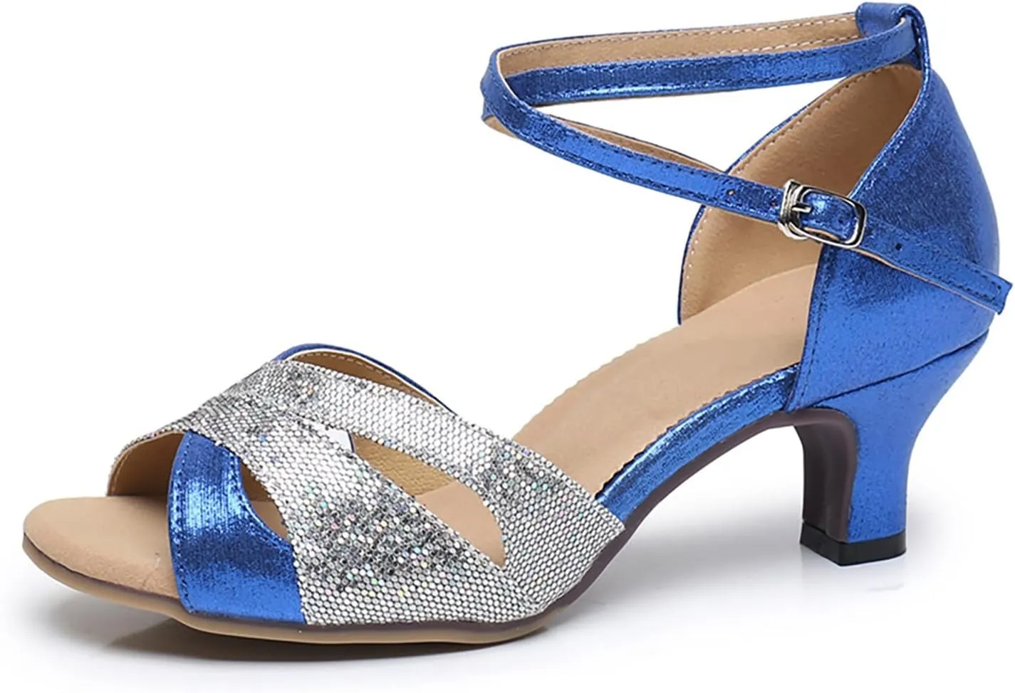 Women's Latin Dance Shoes Ballroom Practice Dance Heels Dressy Wedding Bride Sandals Prom Graduation Business Heels